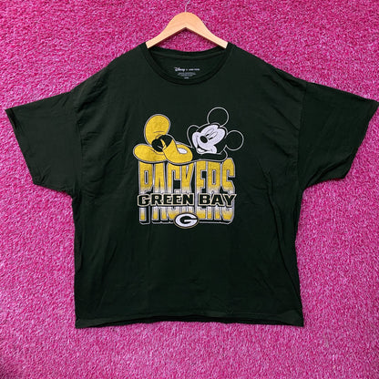 Disney x Junk Food NFL Green Bay Packers Mickey Mouse Kick Back Green Shirt 2XL