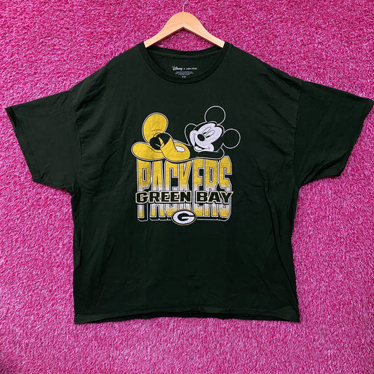 Disney x Junk Food NFL Green Bay Packers Mickey Mouse Kick Back Green Shirt 2XL
