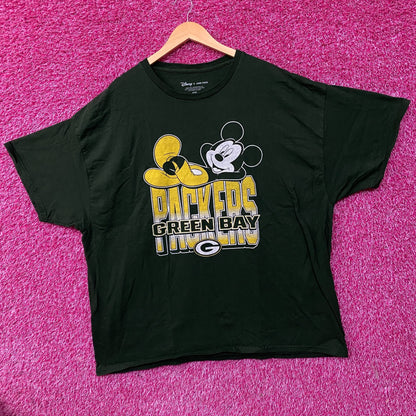 Disney x Junk Food NFL Green Bay Packers Mickey Mouse Kick Back Green Shirt 2XL