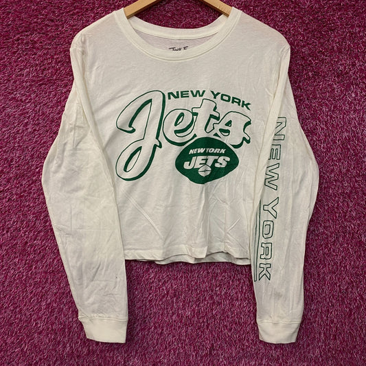 Junk Food Clothing New York Jets Long Sleeve Crop Tee Small