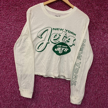 Junk Food Clothing New York Jets Long Sleeve Crop Tee Small