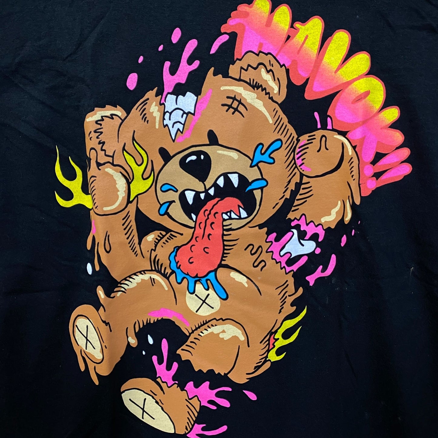 Fashion Nova Wreaking Havok Teddy Bear Graphic T-Shirt Large