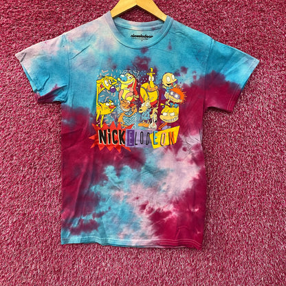 Nickelodeon 90's Cartoons Retro Tie Dye T-Shirt Small