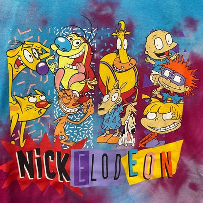 Nickelodeon 90's Cartoons Retro Tie Dye T-Shirt Small