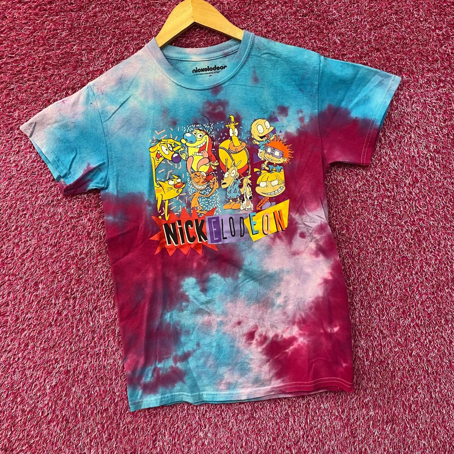 Nickelodeon 90's Cartoons Retro Tie Dye T-Shirt Small