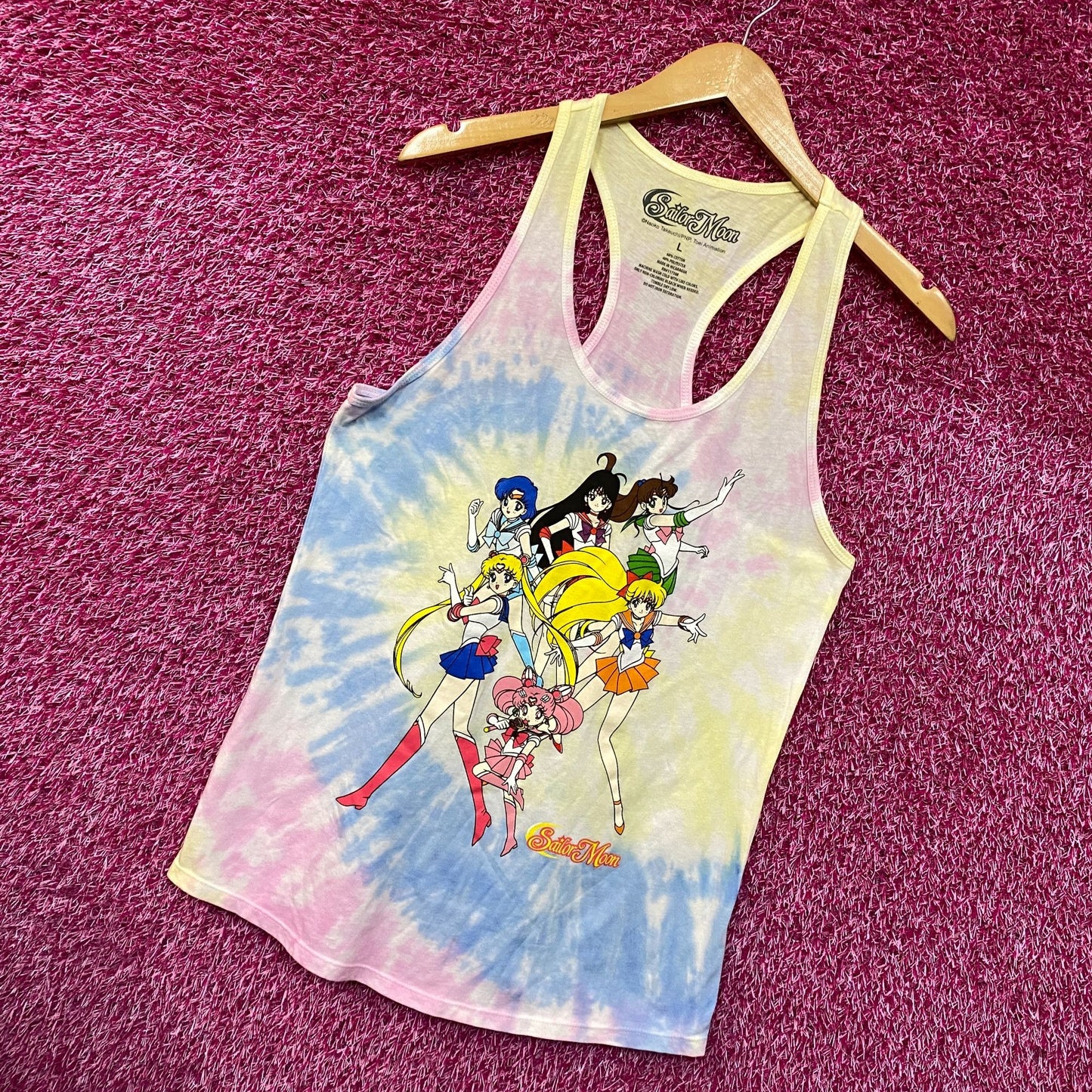 Sailor Moon Sailor Scouts Women's Anime Tie Dye Tank Top L