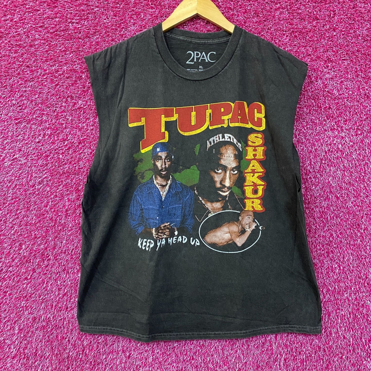 Tupac Shakur Keep Ya Head Up Collage Sleeveless T-Shirt XL