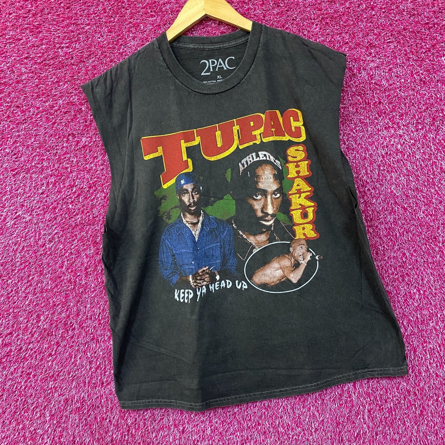 Tupac Shakur Keep Ya Head Up Collage Sleeveless T-Shirt XL