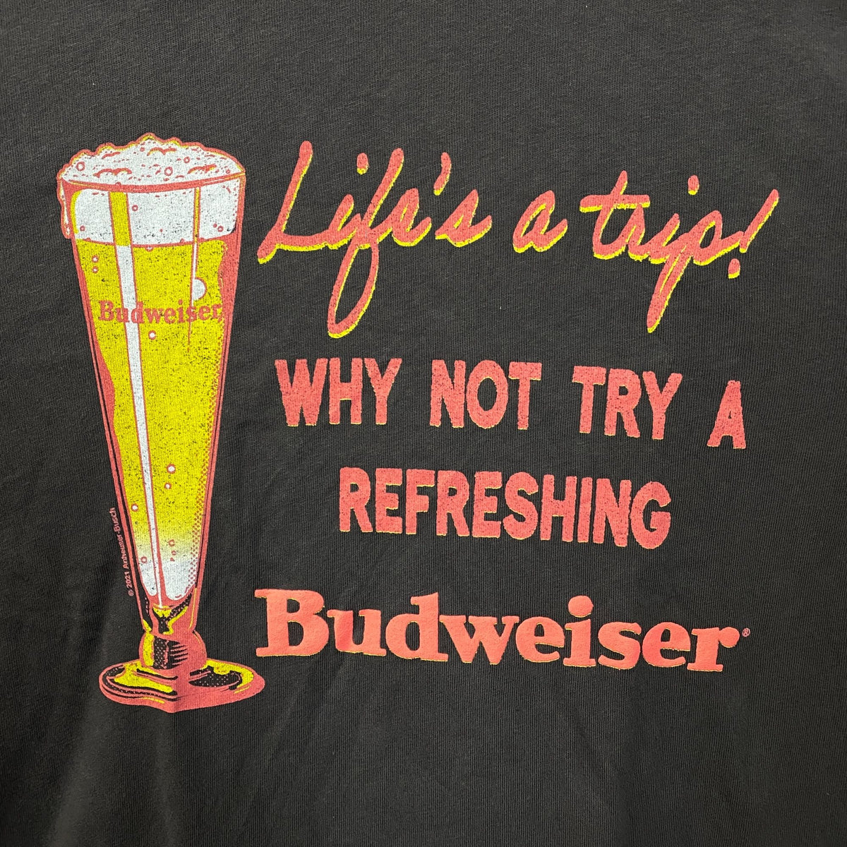 Junk Food Budweiser Life's a Trip Vintage Style Graphic T-Shirt 2XL