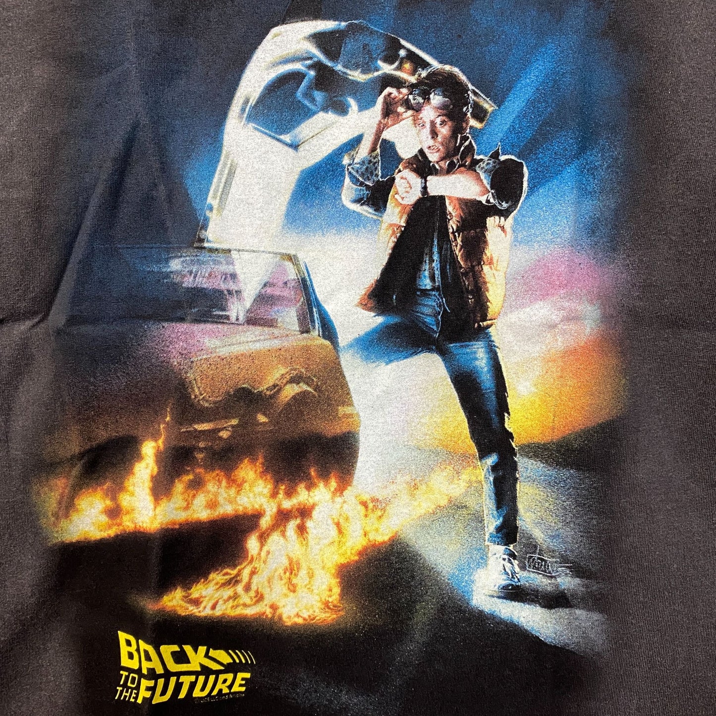 Back To The Future Out Of Time Poster Promo Vintage Style T-Shirt Medium