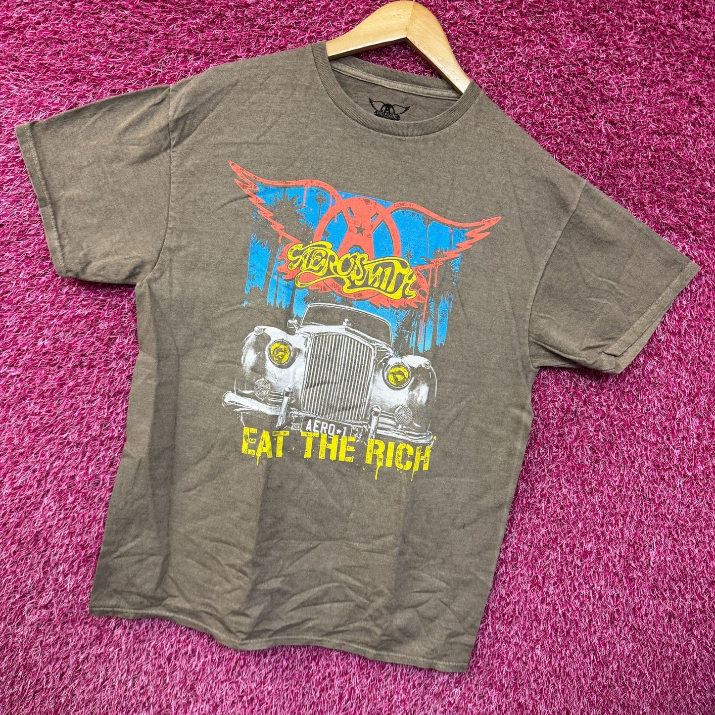 Aerosmith Eat The Rich Album Cover Art Arena Rock Band Tee M