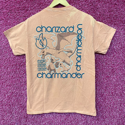 Pokemon Charmander Evolutions Graphic Design T-Shirt SM
