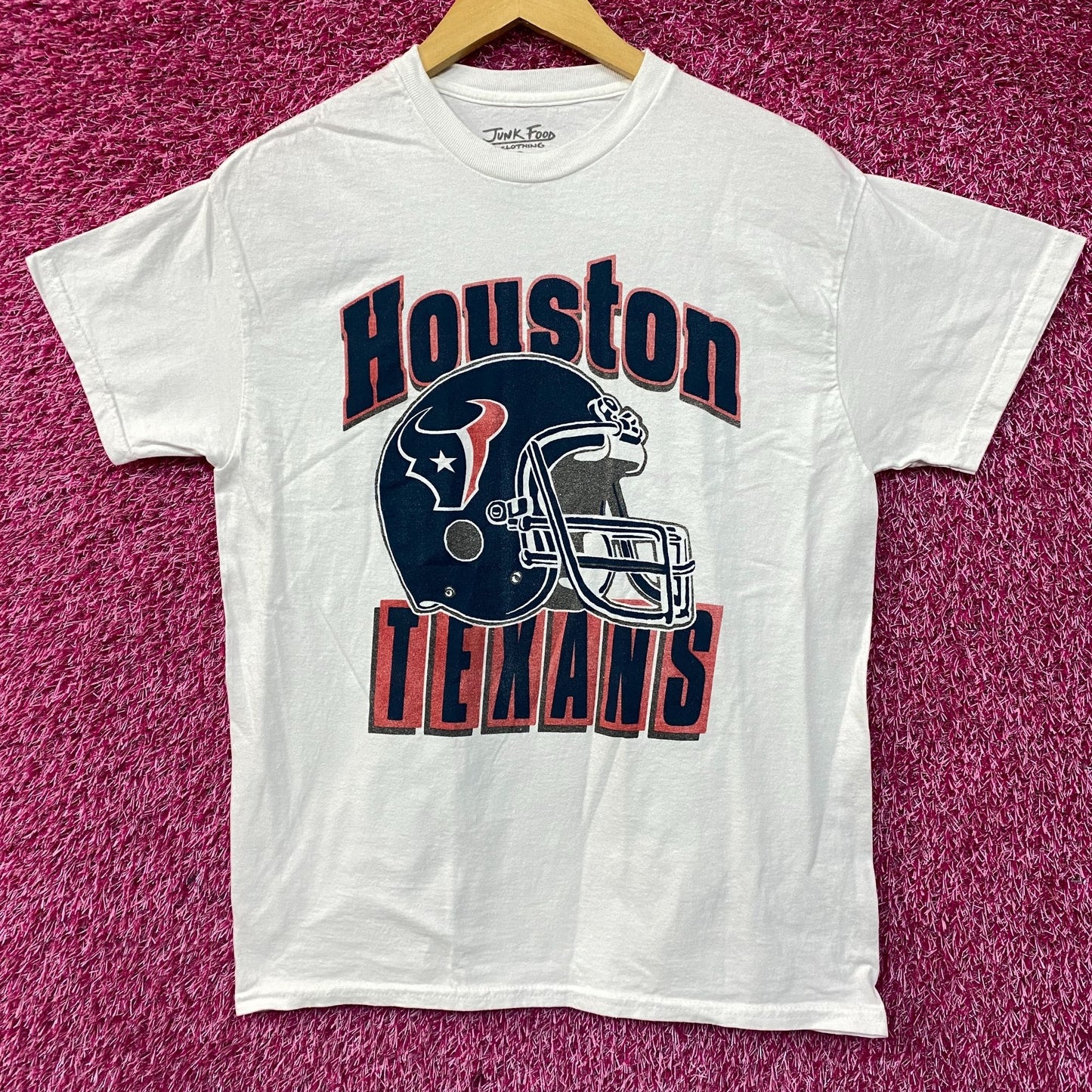 Junk Food Clothing NFL Houston Texans Throwback Helmet Logo T-Shirt Small