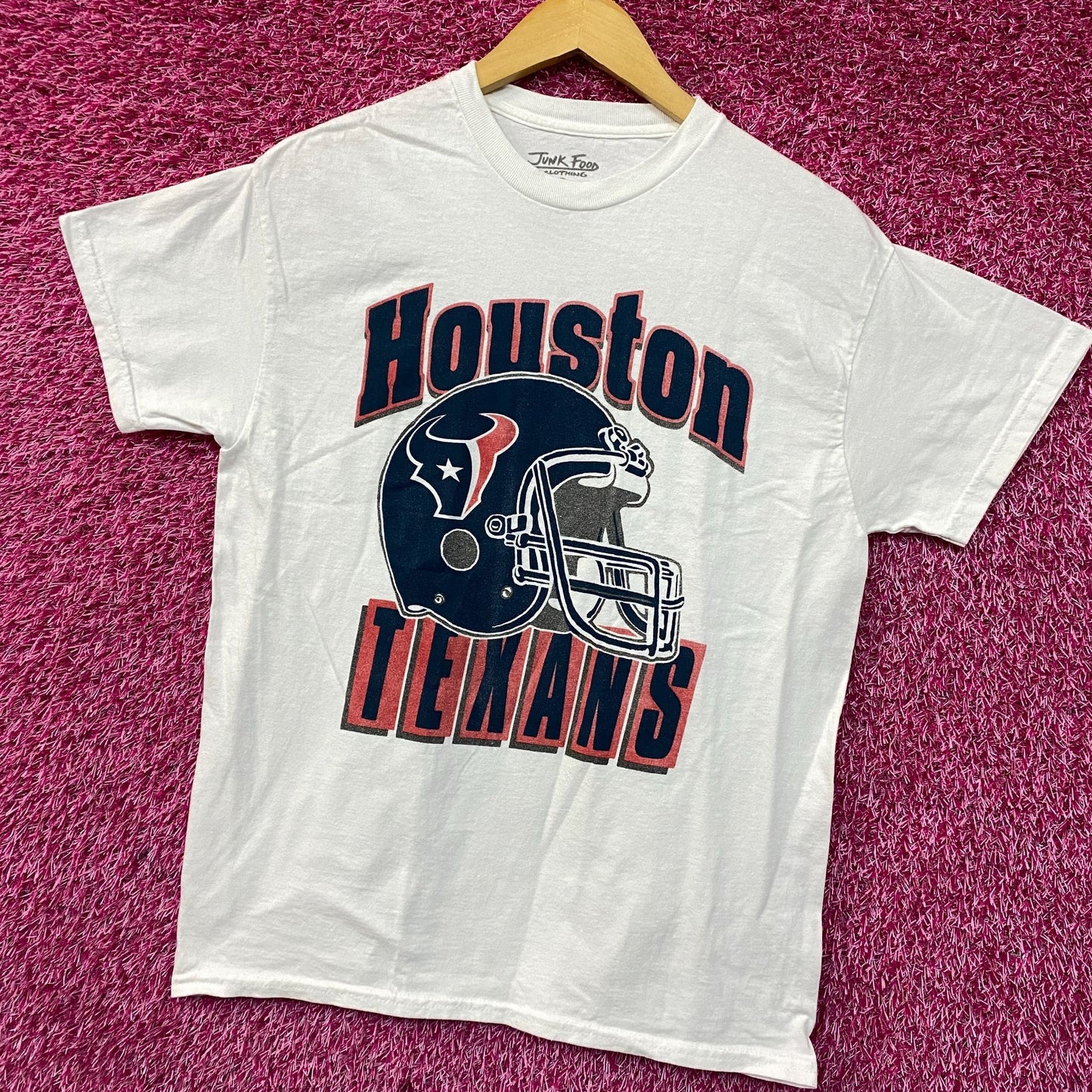 Junk Food Clothing NFL Houston Texans Throwback Helmet Logo T-Shirt Small