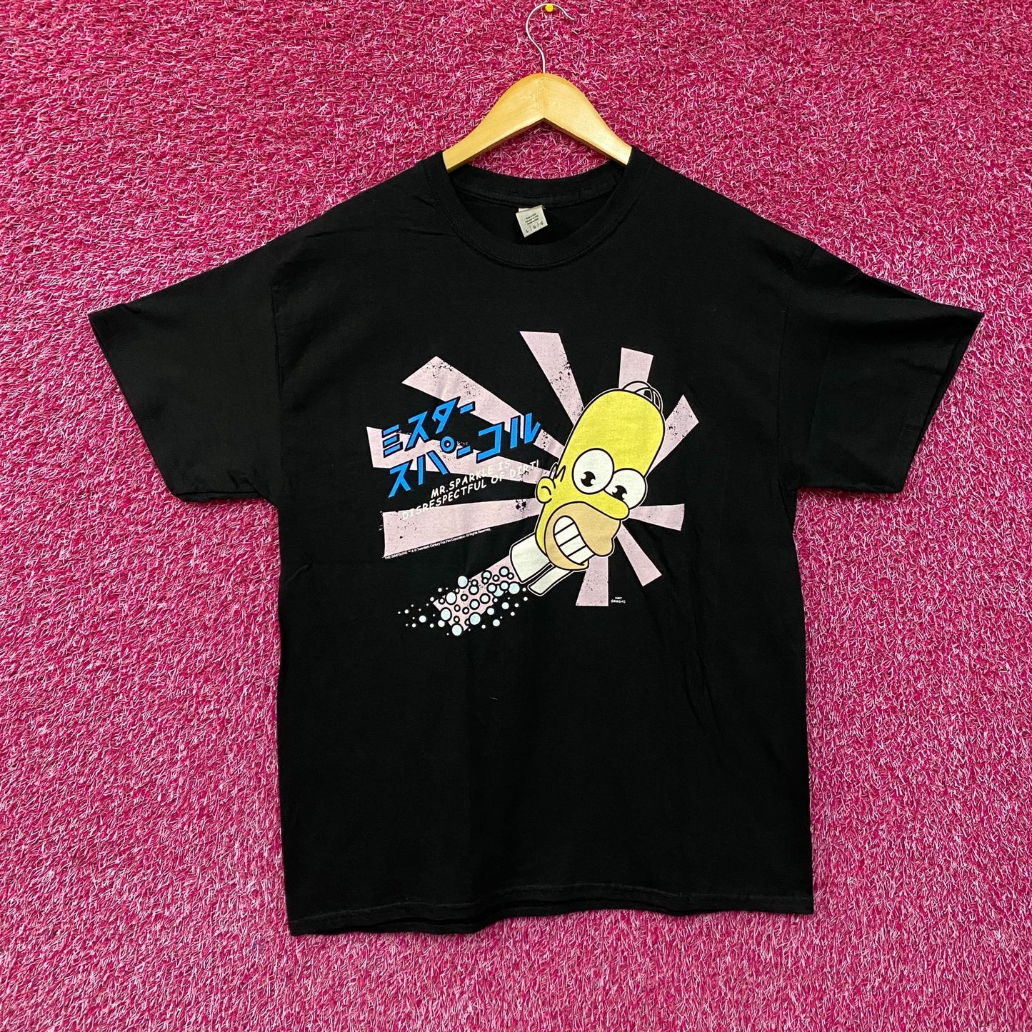 Homers Japanese Promo Mr Sparkles The Simpsons Cartoon Tee Large