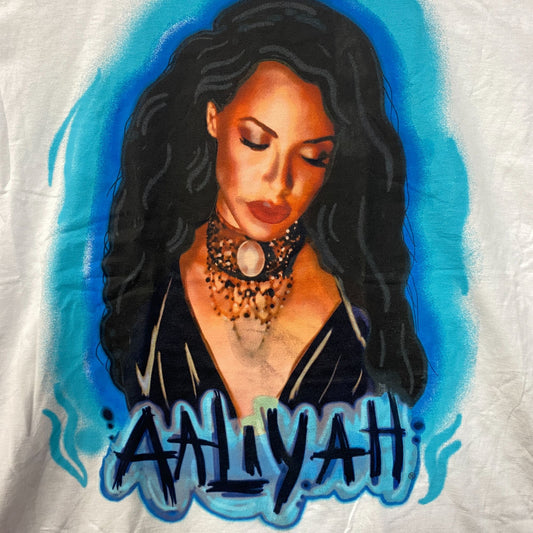 Aaliyah Airbrush Queen of Urban Pop Self-titled Album T-Shirt XL