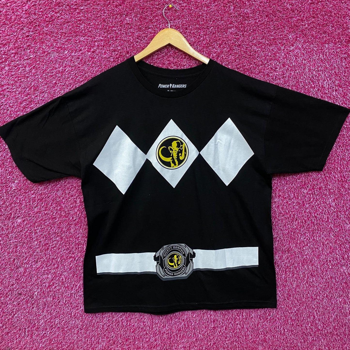 The Mighty Morphin Power Rangers Black Power Ranger T-Shirt XL