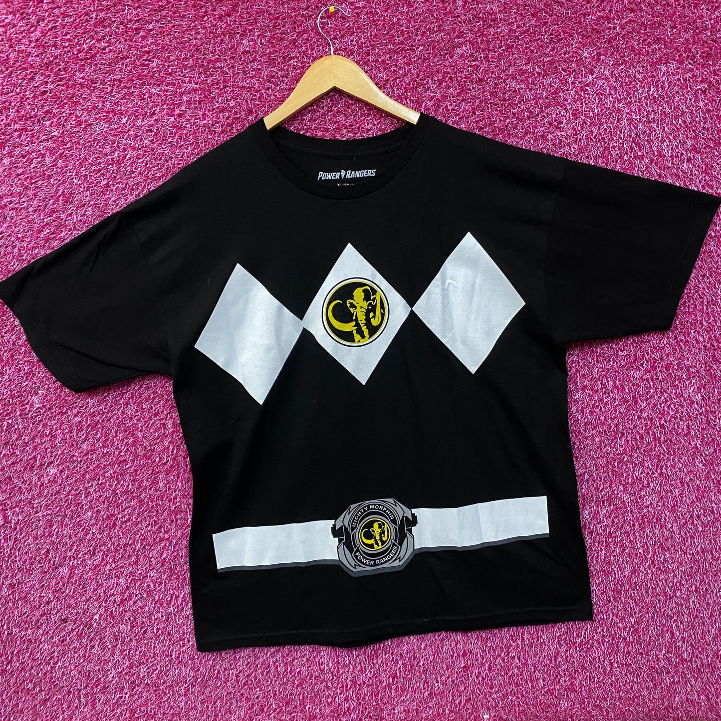 The Mighty Morphin Power Rangers Black Power Ranger T-Shirt XL