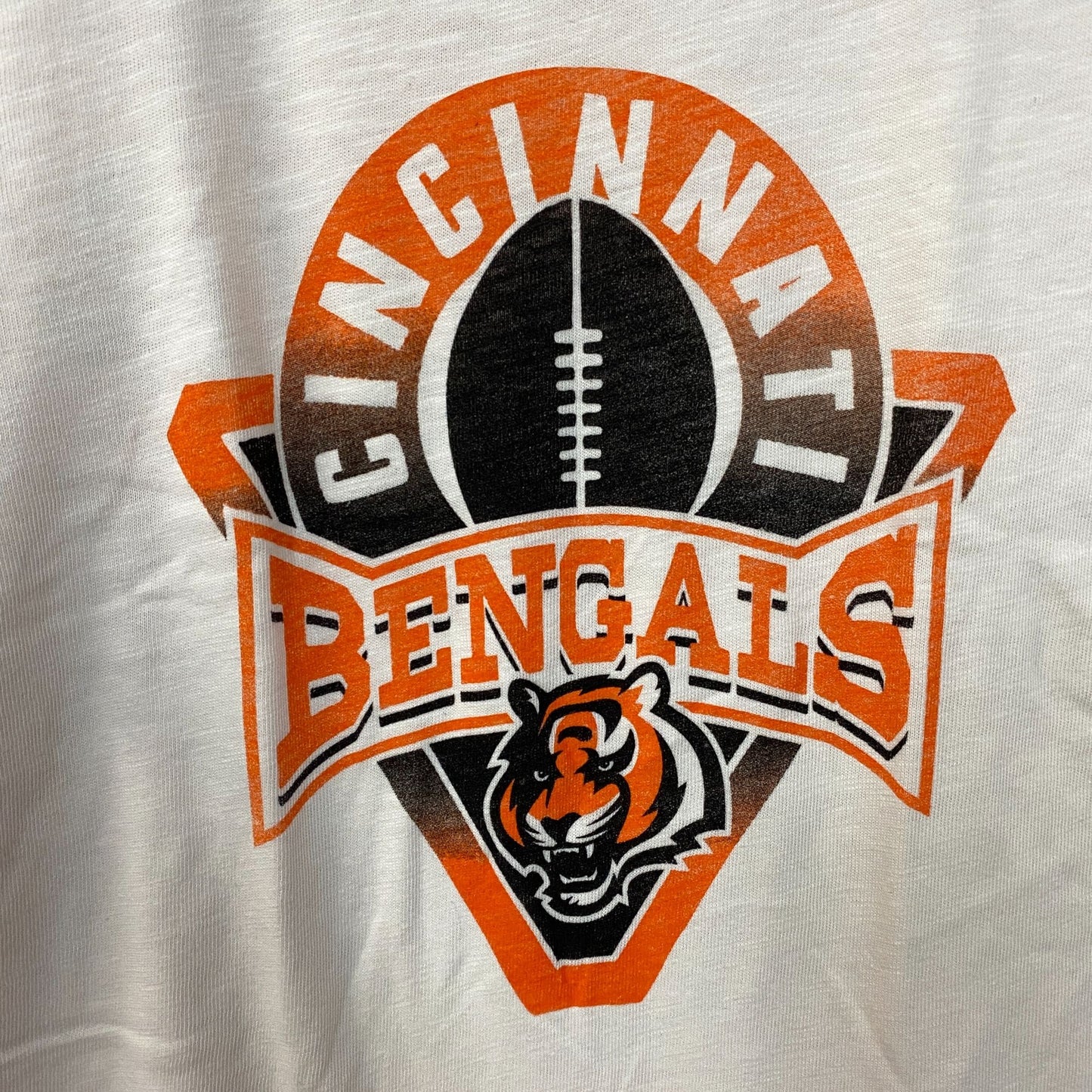 Junk Food Clothing Women's NFL Cincinnati Bengals Mock Neck Crop Tee Small