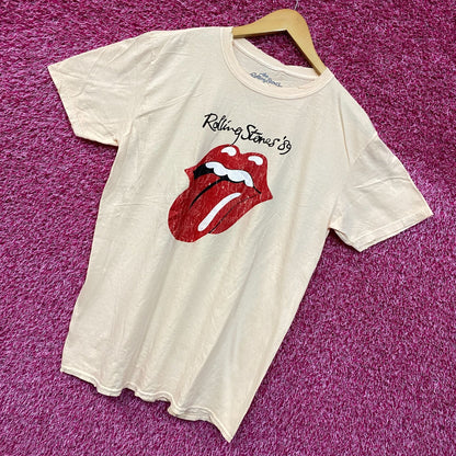 The Rolling Stones Hot Lips Cream Tshirt size Large