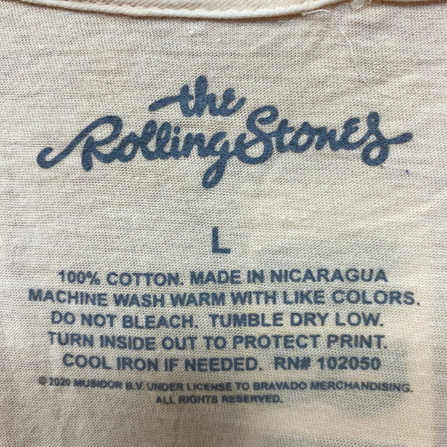 The Rolling Stones Hot Lips Cream Tshirt size Large