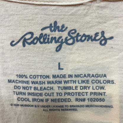 The Rolling Stones Hot Lips Cream Tshirt size Large