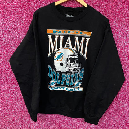 Junk Food Clothing Miami Dolphins Helmet Logo Crewneck Sweatshirt Medium