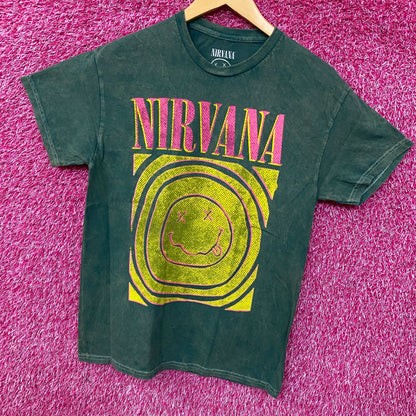 Nirvana Nevermind Tour Smiley Art Grunge Band T-Shirt Medium