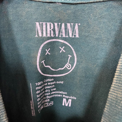 Nirvana Nevermind Tour Smiley Art Grunge Band T-Shirt Medium