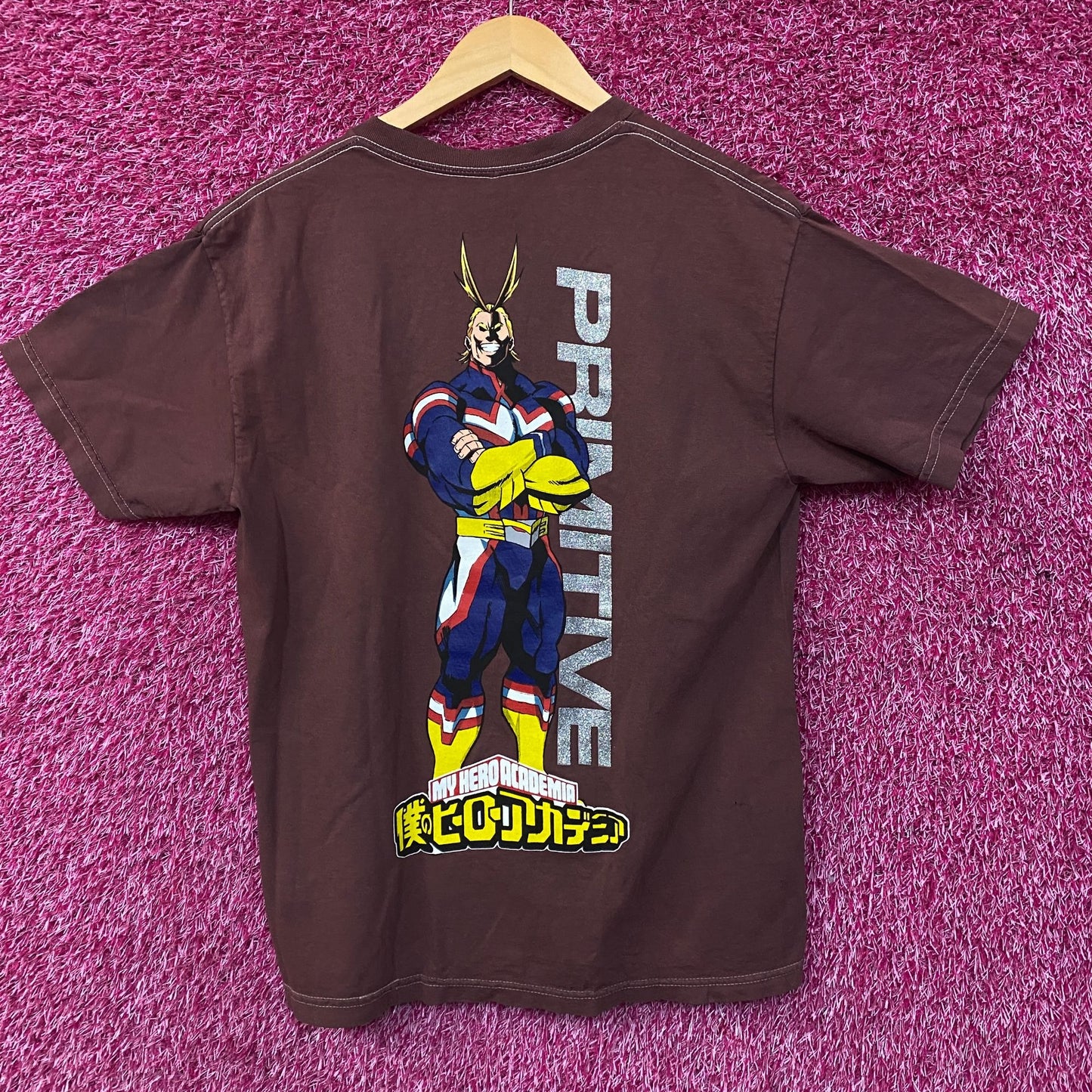 Primitive x My Hero Academia All Might Anime T-shirt Small