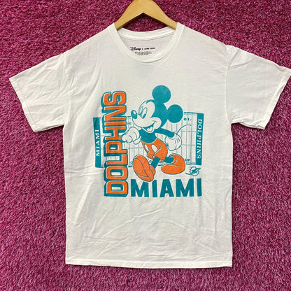 Disney x Junk Food NFL Miami Dolphins Mickey Mouse Field T-Shirt Small