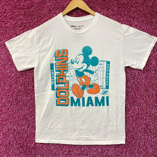 Disney x Junk Food NFL Miami Dolphins Mickey Mouse Field T-Shirt Small