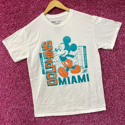 Disney x Junk Food NFL Miami Dolphins Mickey Mouse Field T-Shirt Small