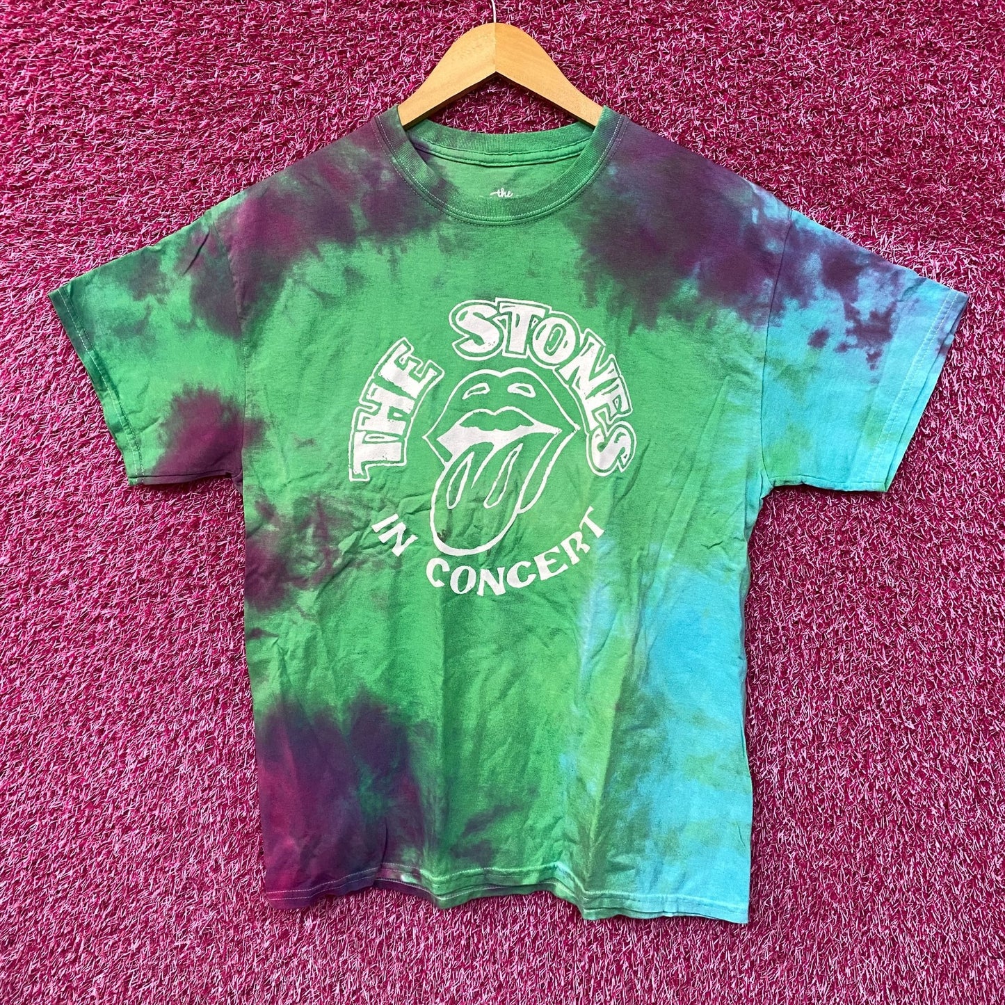 The Rolling Stones in Concert Oversized Rock Band Tie Dye S