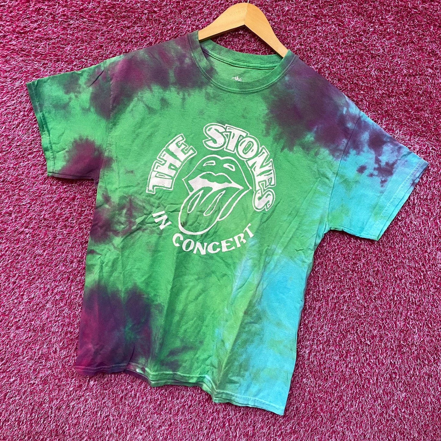 The Rolling Stones in Concert Oversized Rock Band Tie Dye S