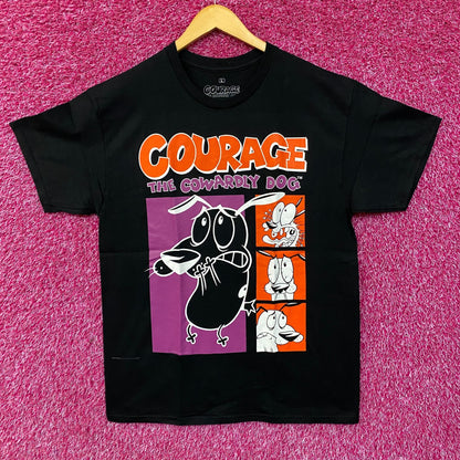 Courage The Cowardly Dog Grid Design Retro Style Classic Cartoon T-Shirt Large