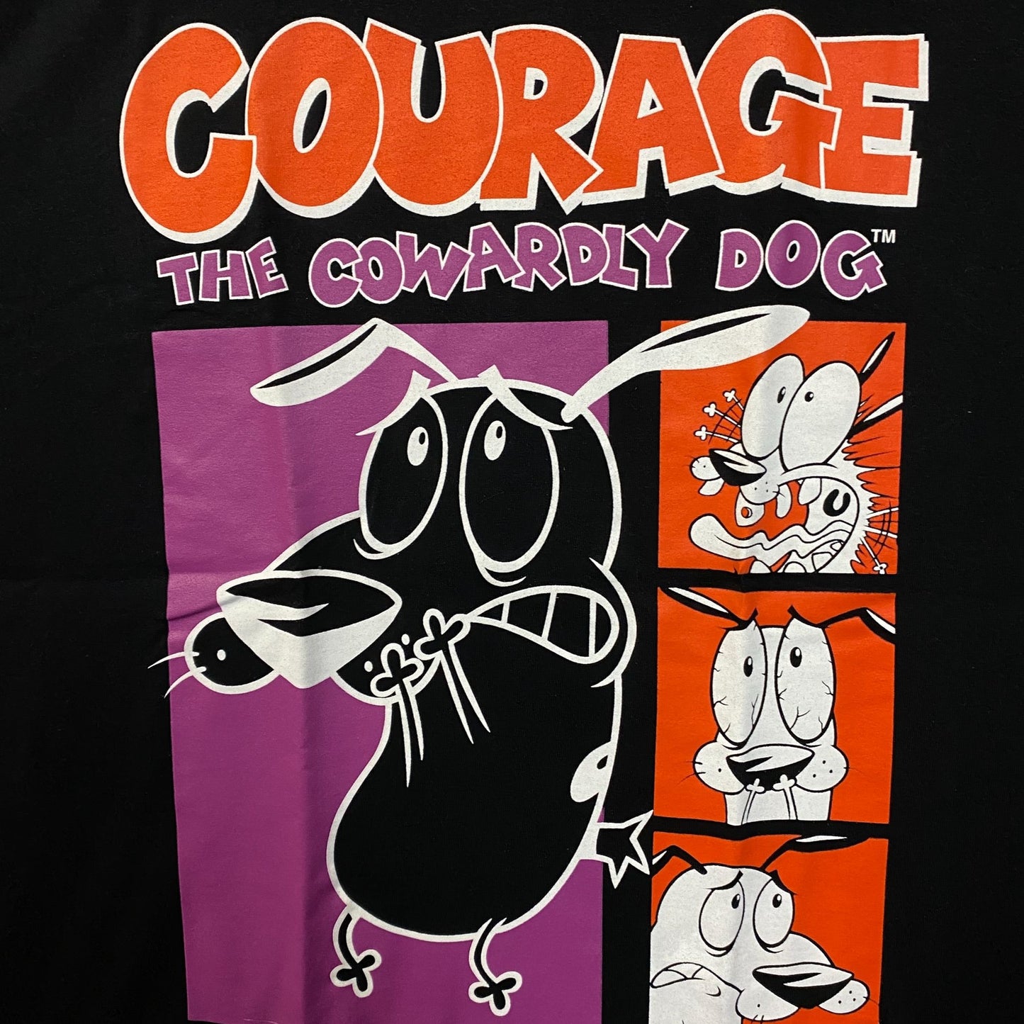 Courage The Cowardly Dog Grid Design Retro Style Classic Cartoon T-Shirt Large