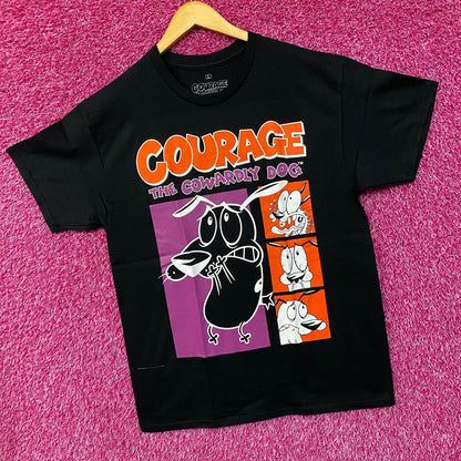 Courage The Cowardly Dog Grid Design Retro Style Classic Cartoon T-Shirt Large