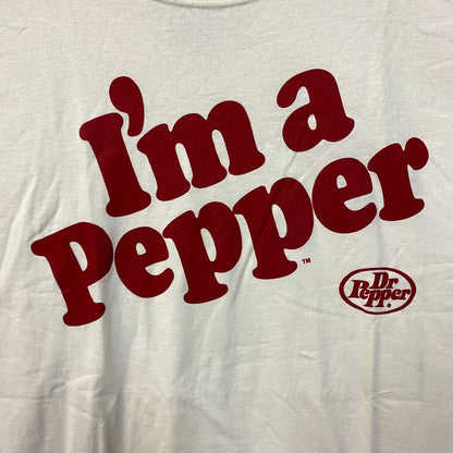 Tee Luv Dr Pepper "I'm a Pepper" Cream Graphic T-Shirt XL