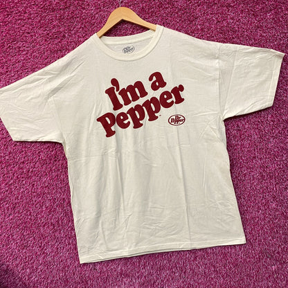 Tee Luv Dr Pepper "I'm a Pepper" Cream Graphic T-Shirt XL