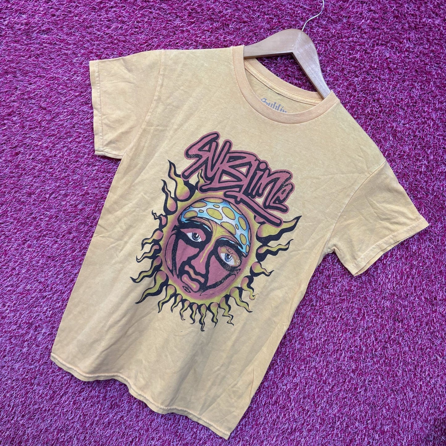 Sublime 40 Oz to Freedom Monochrome yellow Rock Tee size small