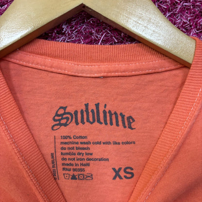 Sublime Monochrome Orange Logo Rock Tee size XS