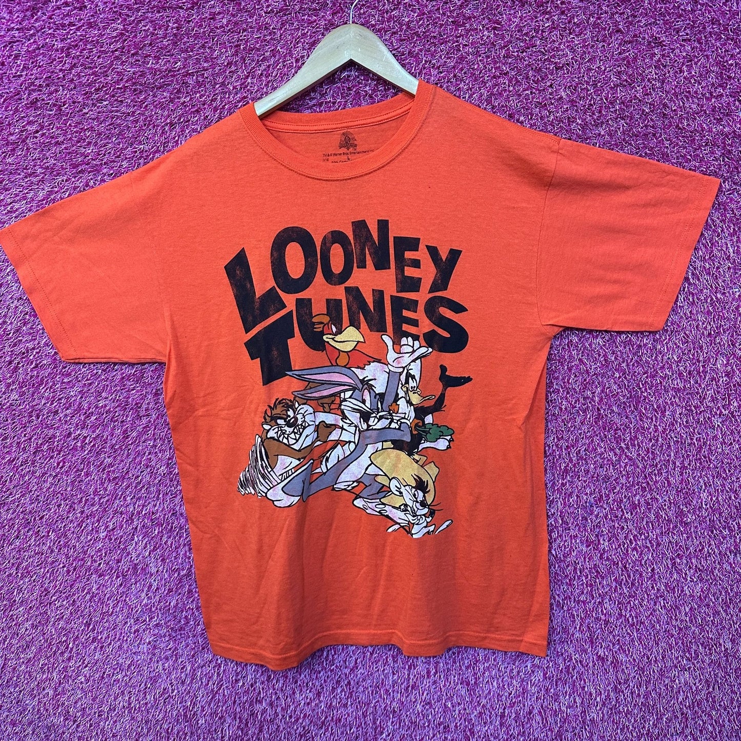 Looney Tunes Cartoon Characters Oversized Warner Bros Tee L