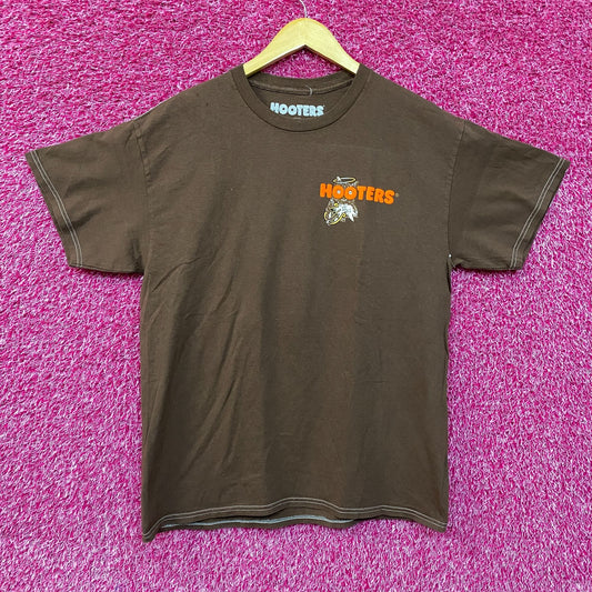 Hooters Where Angels Get their Wings Graphic Design Promo T-shirt Large