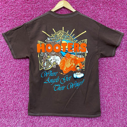 Hooters Where Angels Get their Wings Graphic Design Promo T-shirt Large