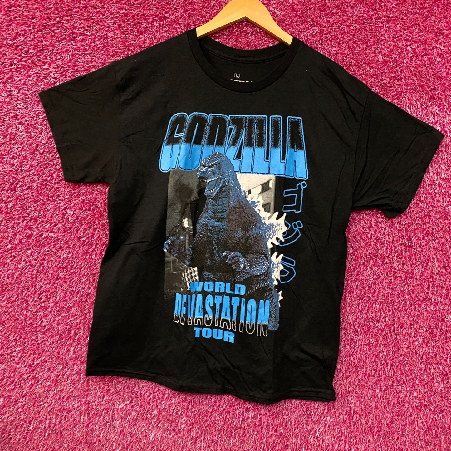 Godzilla World Devastation Tour Double Sided Tshirt size Large
