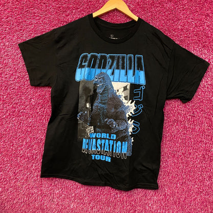Godzilla World Devastation Tour Double Sided Tshirt size Large