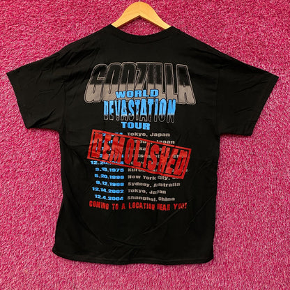 Godzilla World Devastation Tour Double Sided Tshirt size Large