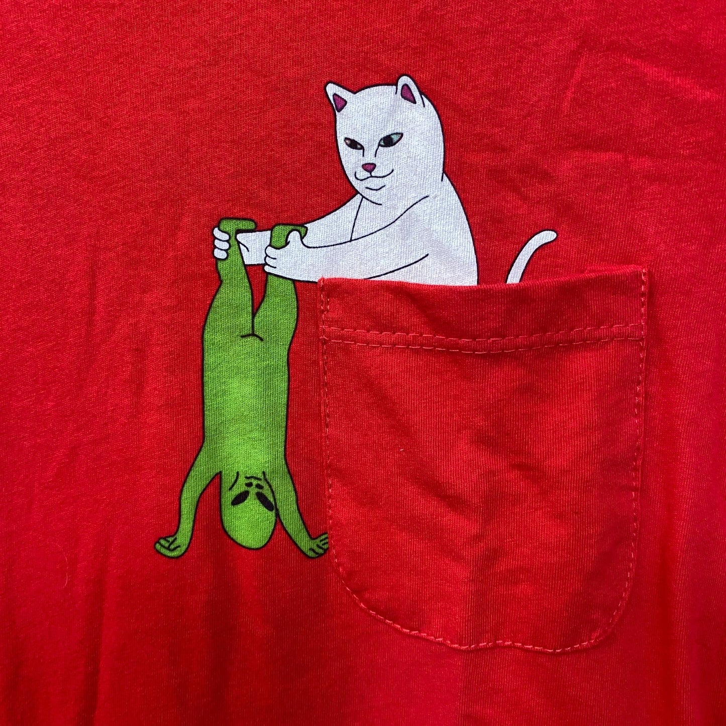 RIPNDIP Lord Nermal Break Yo Self Alien Red T-Shirt Extra Small