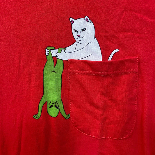 RIPNDIP Lord Nermal Break Yo Self Alien Red T-Shirt Extra Small